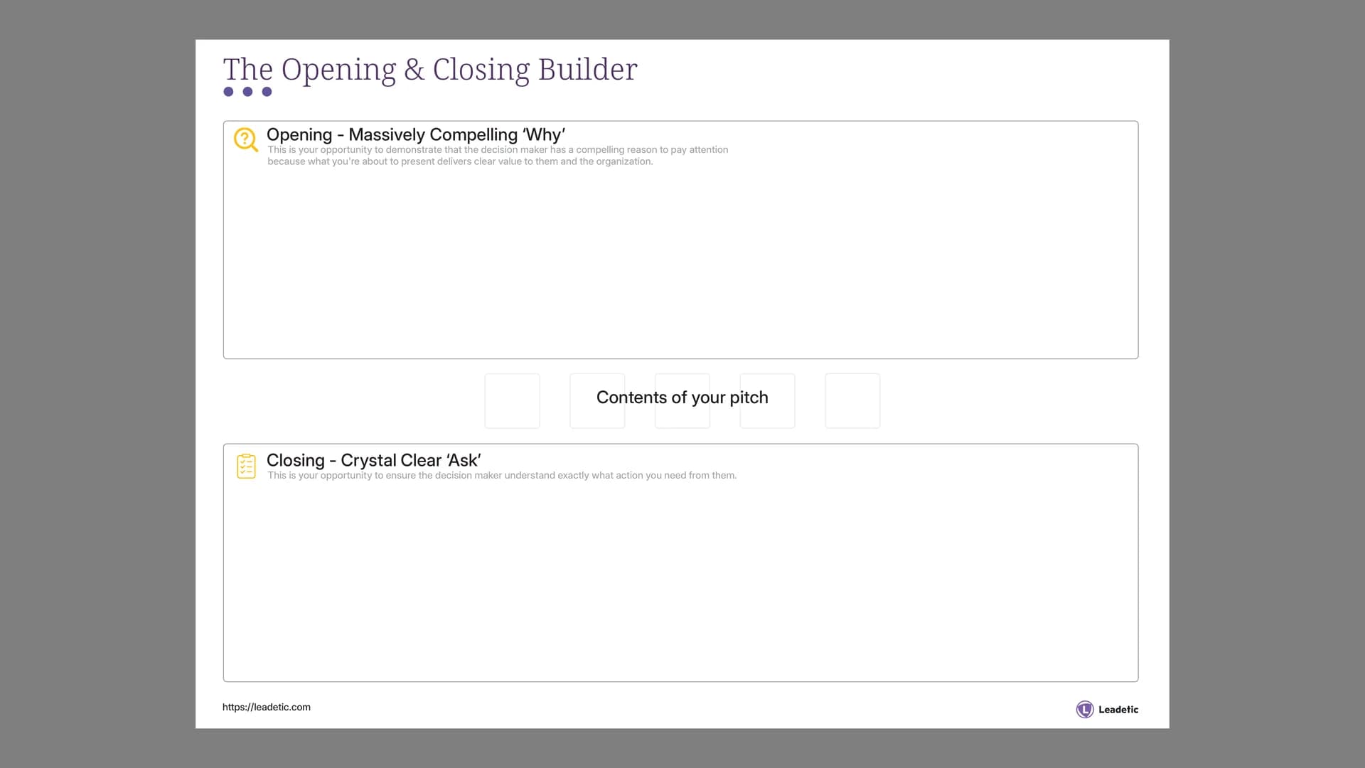 Preview of The Opening & Closing Builder