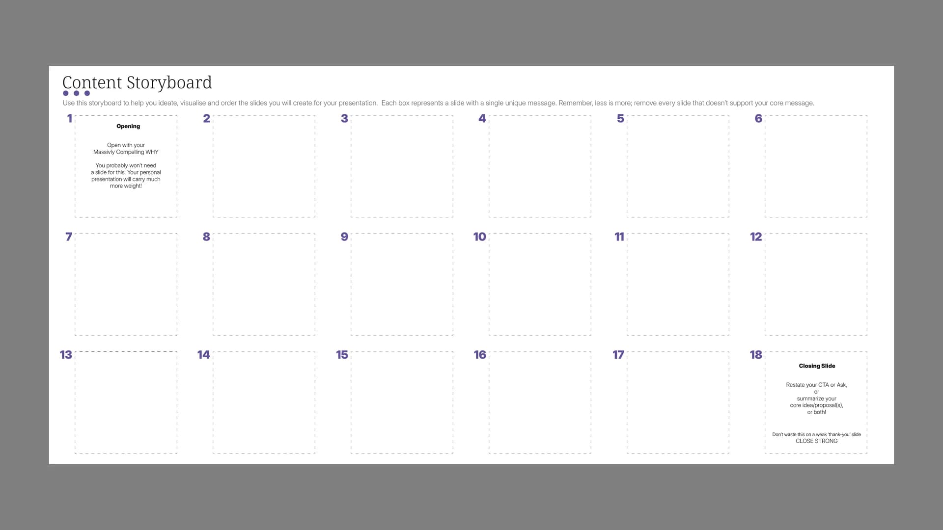 Preview of Content Storyboard