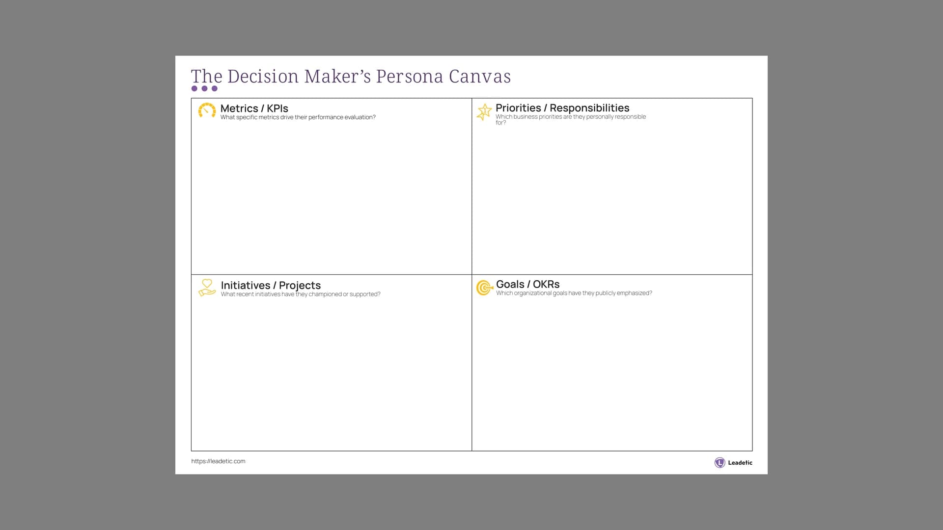 Preview of The Decision Maker's Persona Canvas